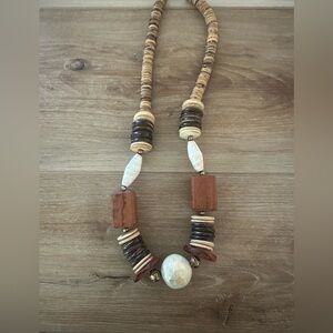Vintage Wood/Mother of Pearl Necklace